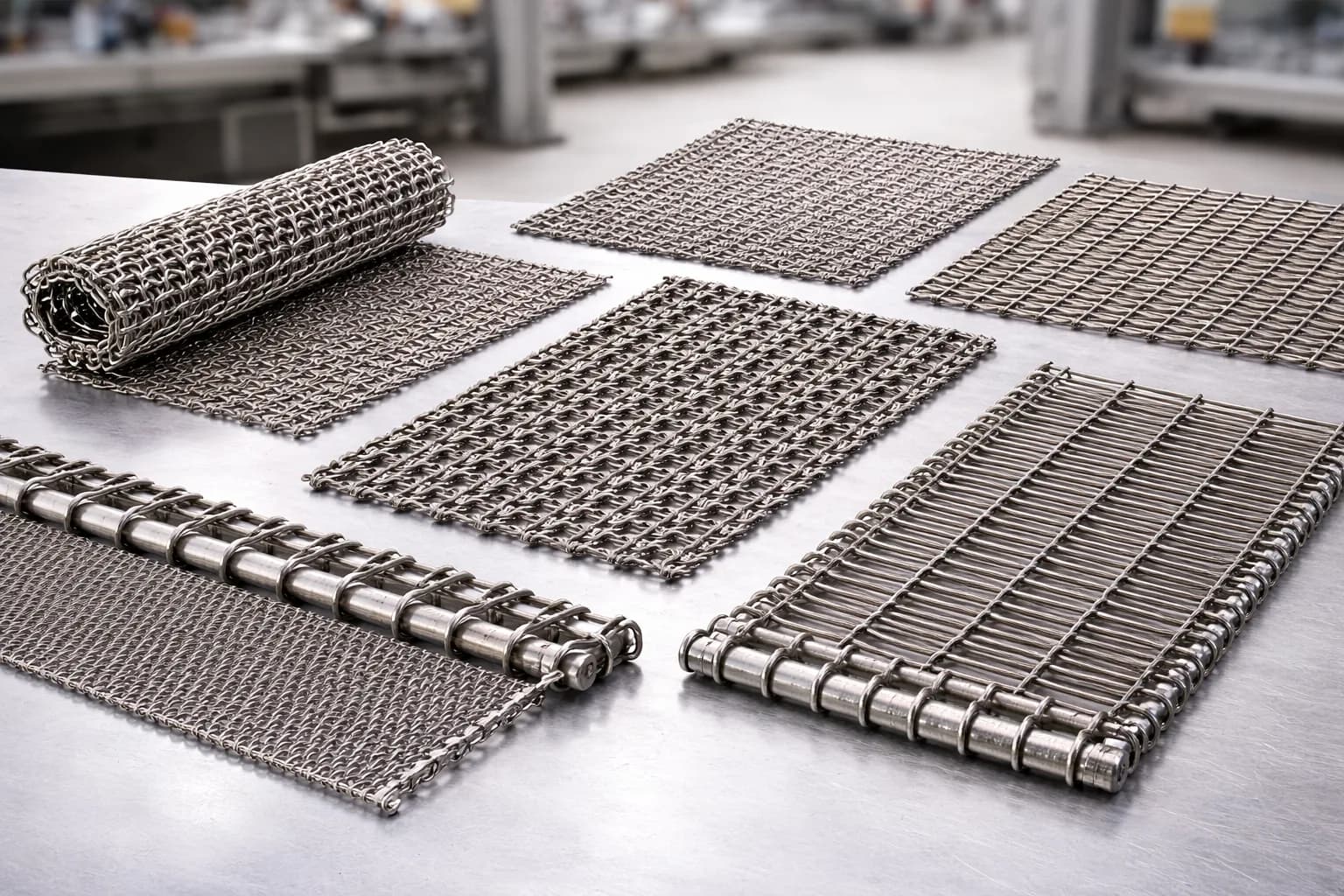Металлические транспортерные сетки для промышленных и пищевых линий